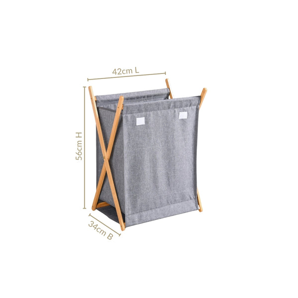 Foldable Cloth Laundry Basket Grey