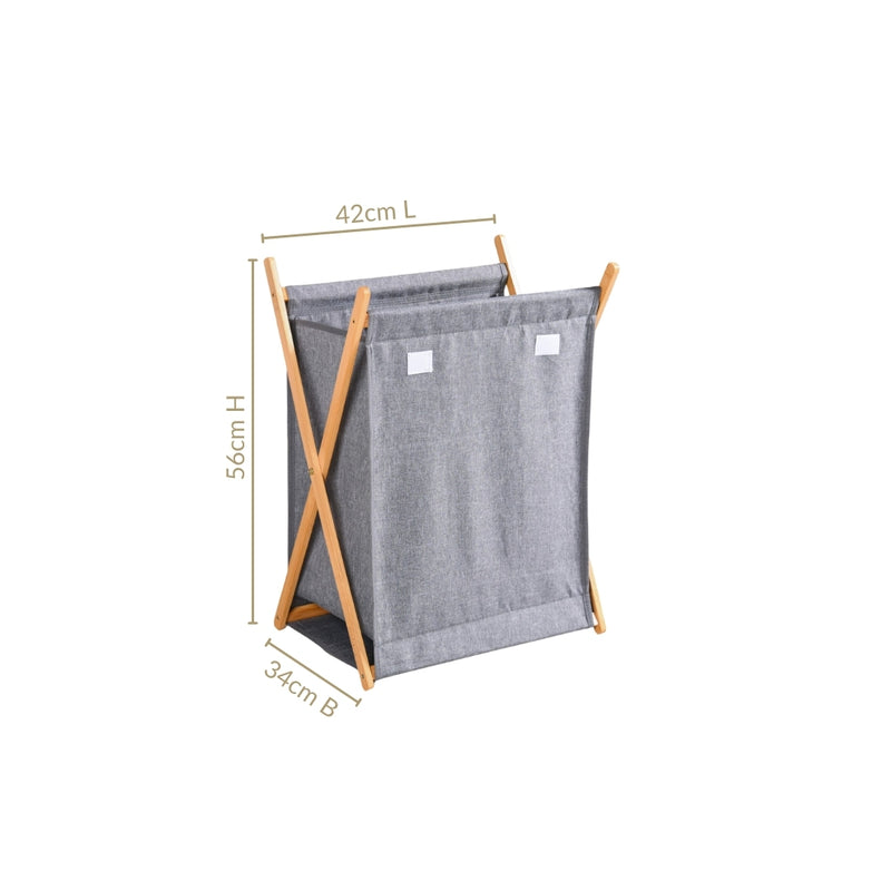 Foldable Cloth Laundry Basket Grey