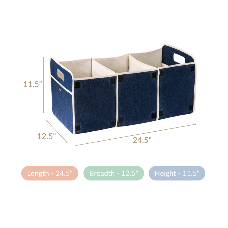 Denim Multipurpose Foldable Basket 57 Litres- Denim Foldable Bag, Multipurpose Bag, 57 L Bag, Denim Storage Bag, Tote Bag