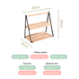 Foldable 2 Tier Wooden Storage Rack