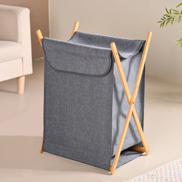 Foldable Cloth Laundry Basket Grey