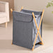 Foldable Cloth Laundry Basket Grey