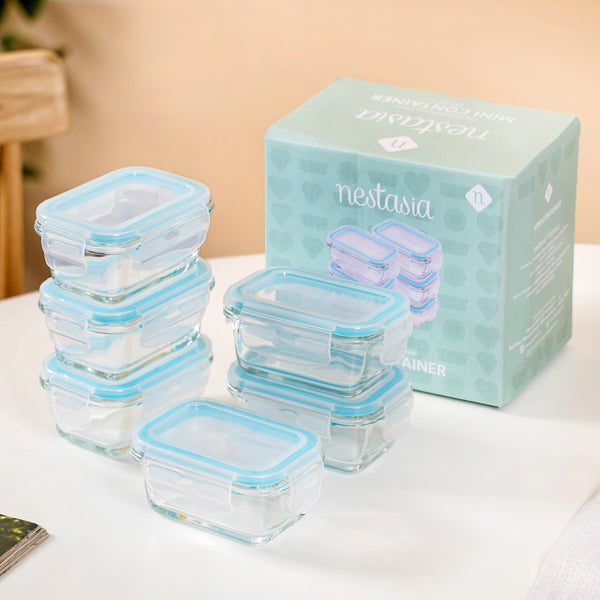 Set Of 6 Airtight Small Containers With Clip Locks 180ml