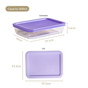 Set Of 4 Shallow Borosilicate Glass Food Storage Container 800ml