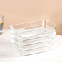 Set Of 4 Shallow Borosilicate Glass Food Storage Container 800ml