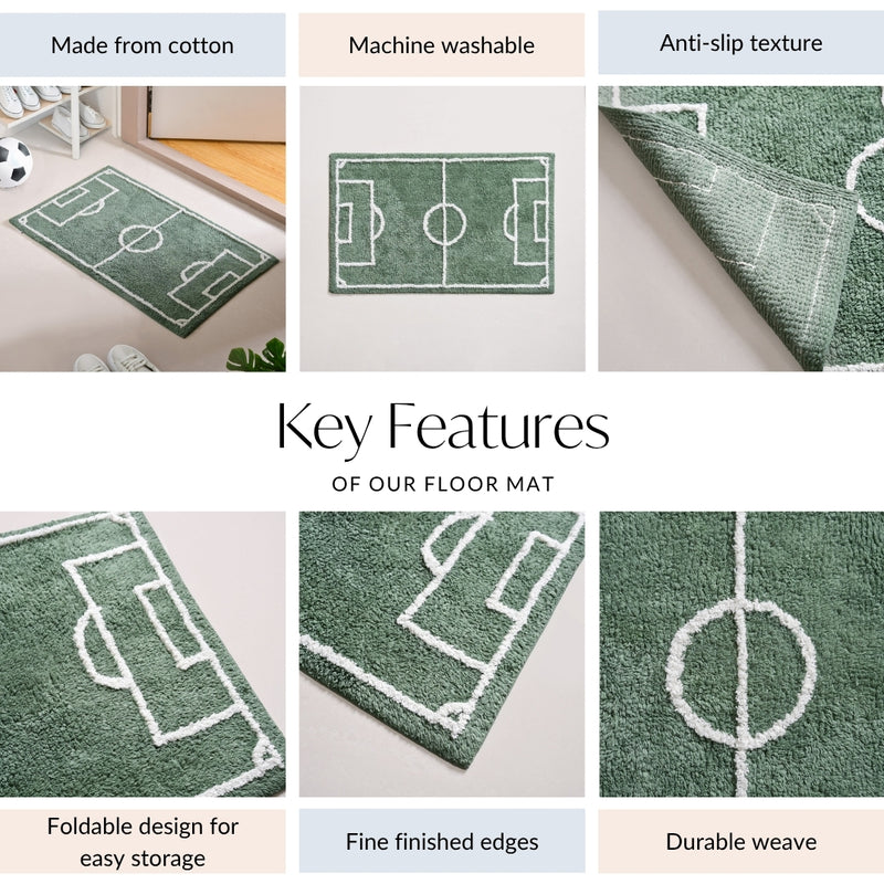 Football Ground Kids Floor Mat 84x57 Inch