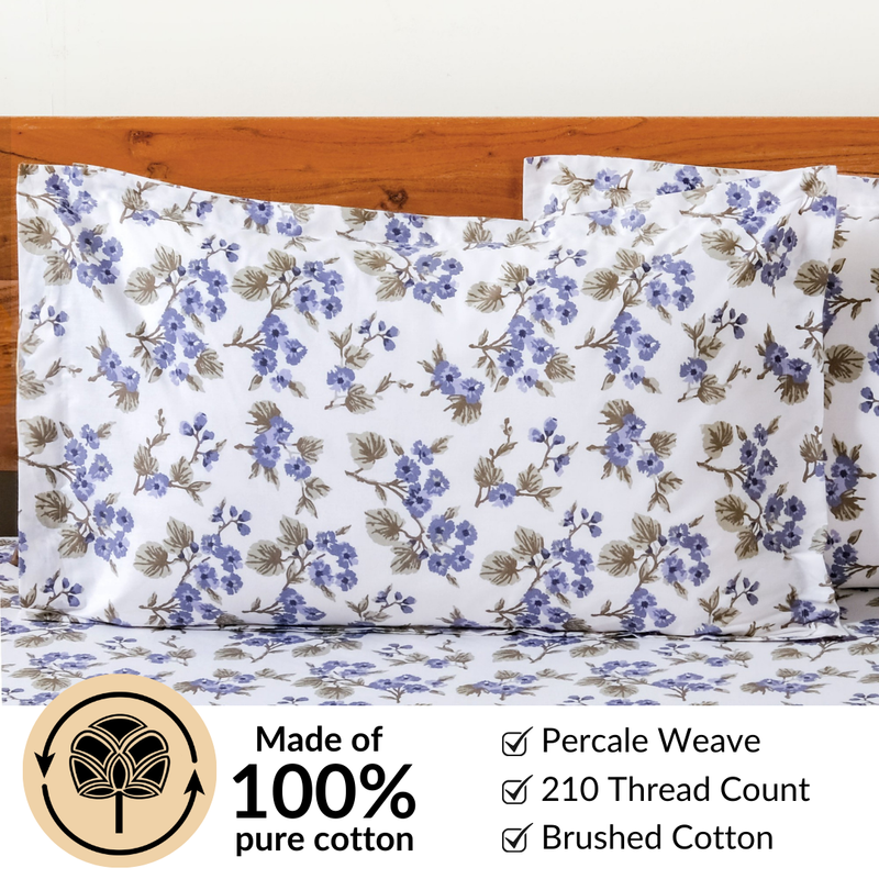 Forest Ferns Pure Cotton King Size Bedding Set 275x275cm