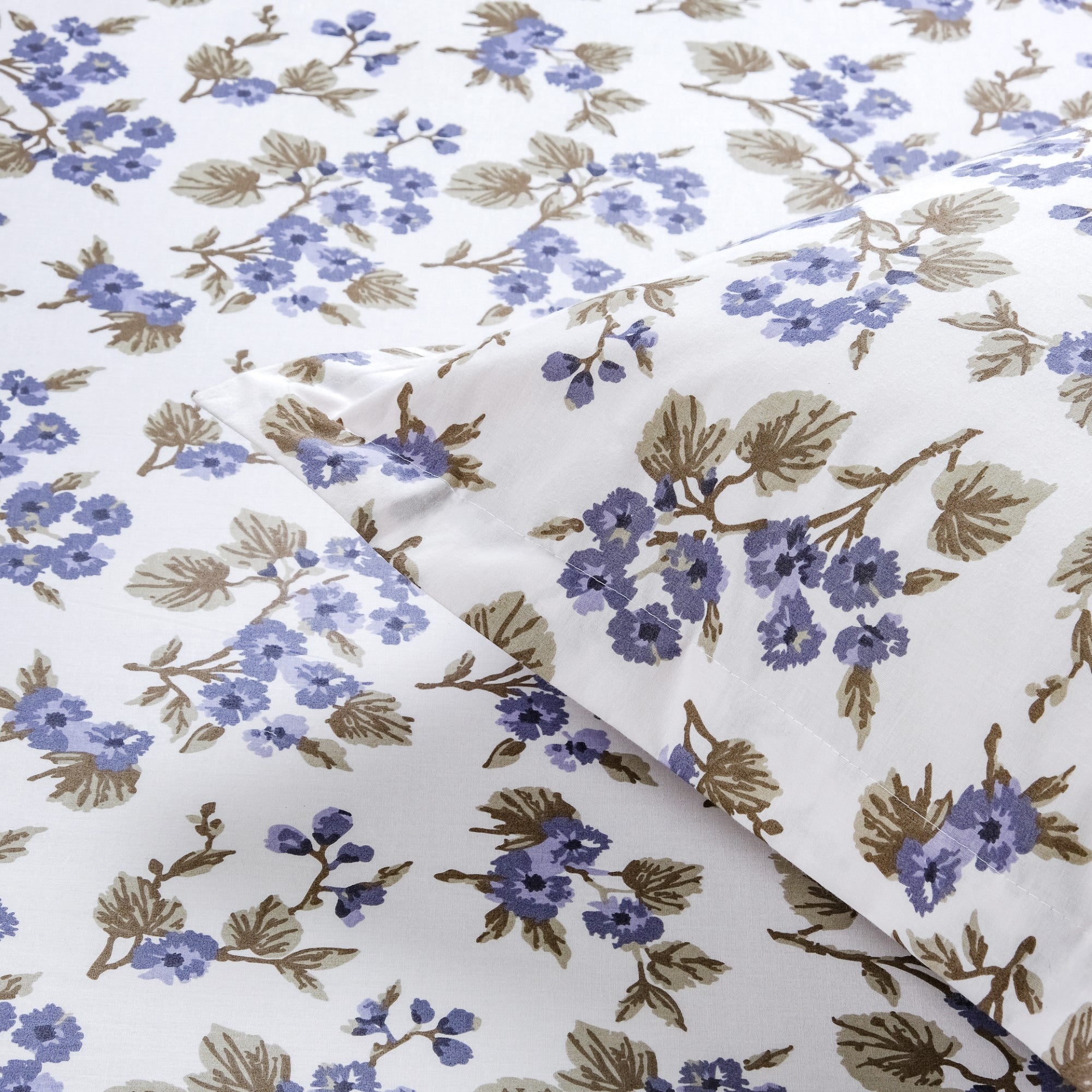 Forest Ferns Queen Size Pure Cotton Bedding Set 254x229cm