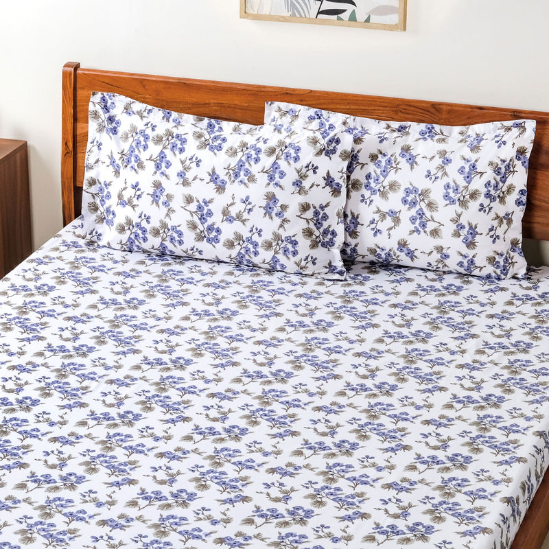 Forest Ferns Queen Size Pure Cotton Bedding Set 254x229cm