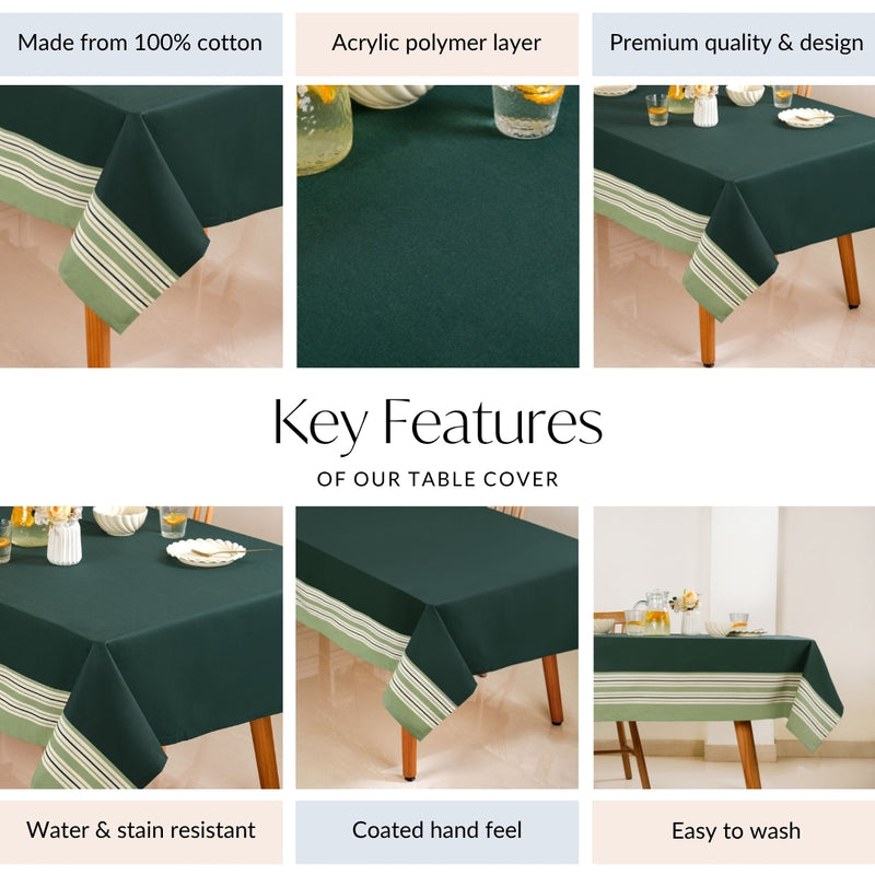 Fresh Stripe 6 Seater Cotton Table Cover 203x152cm