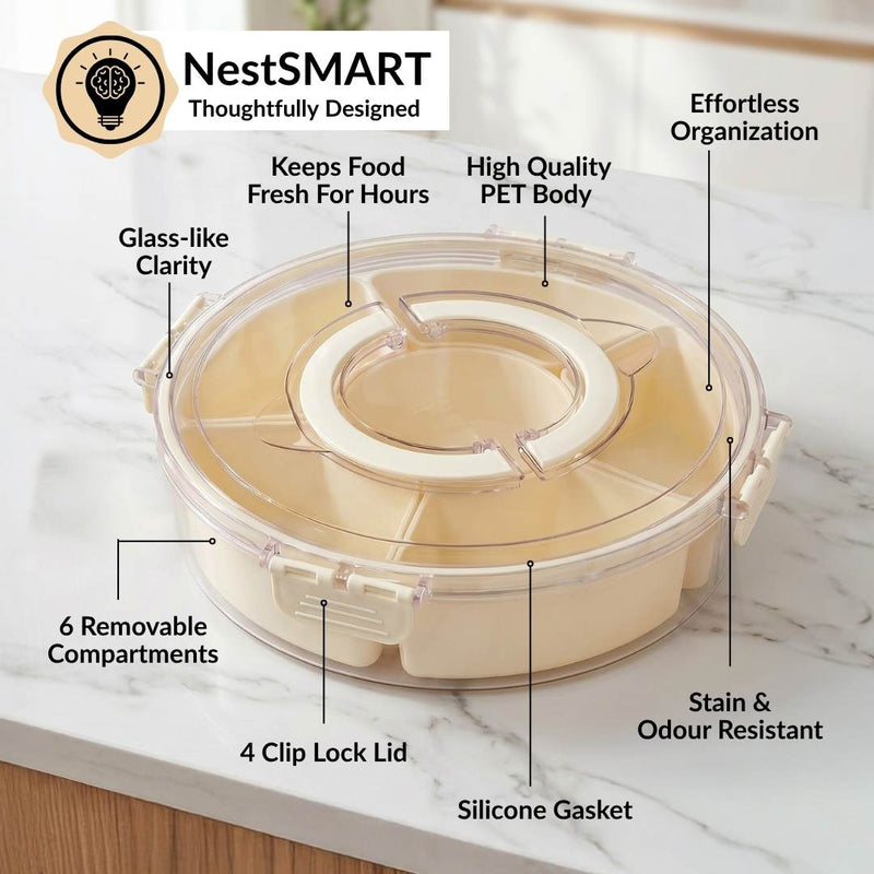 FreshGrid Airtight 6 Compartments Storage Box