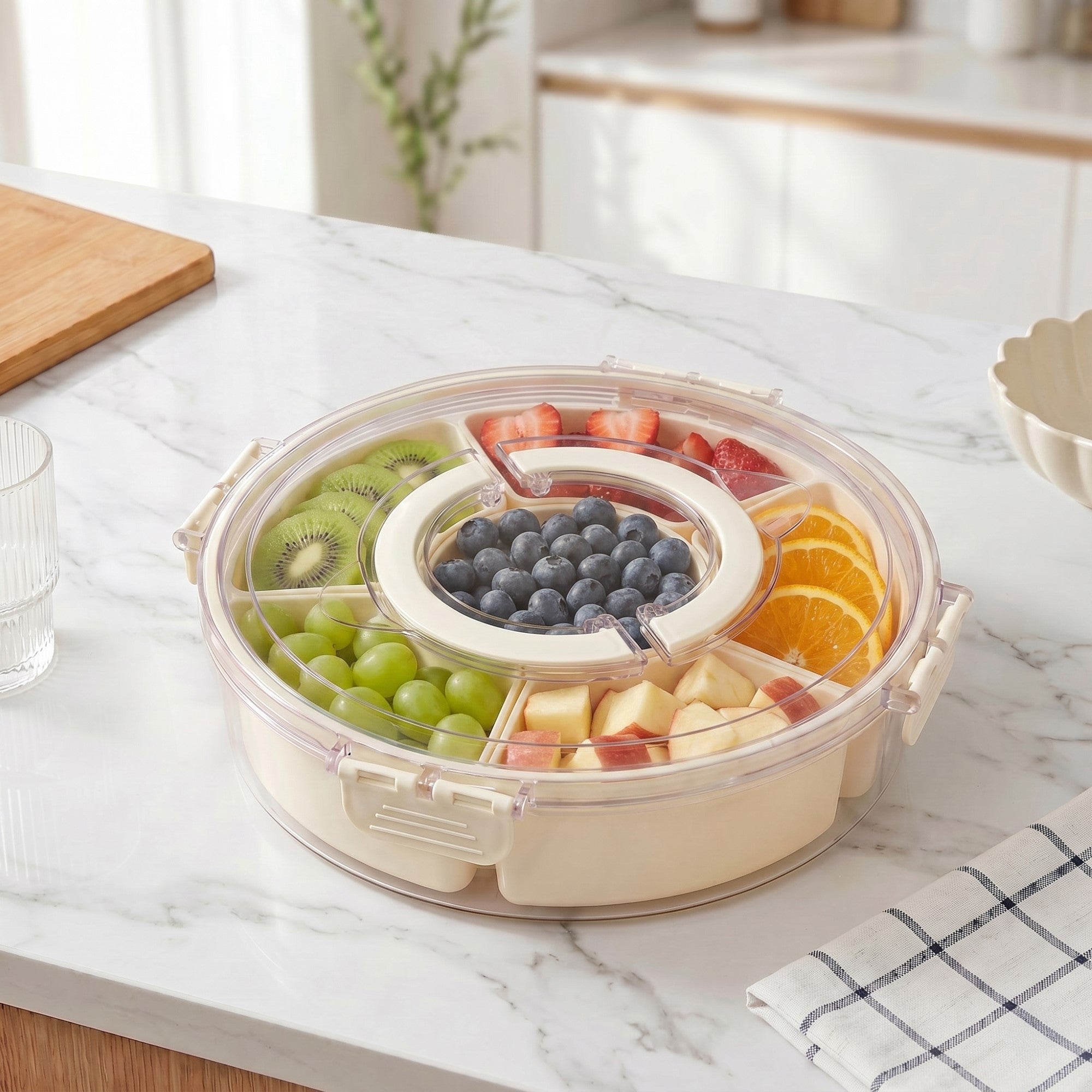 FreshGrid Airtight 6 Compartments Storage Box
