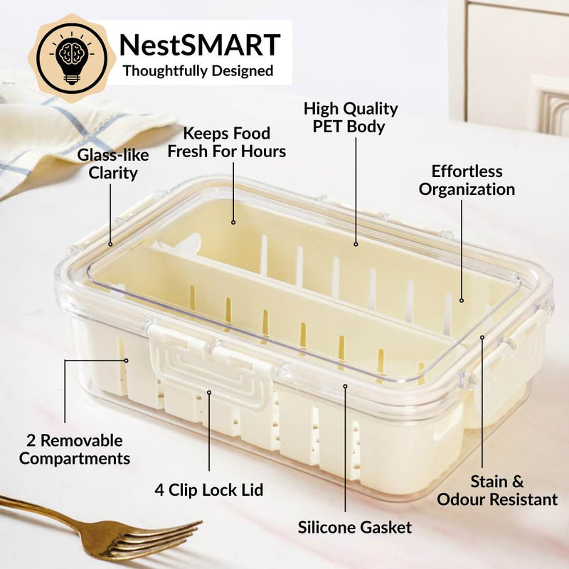 FreshGrid Two Section Fridge Storage Box