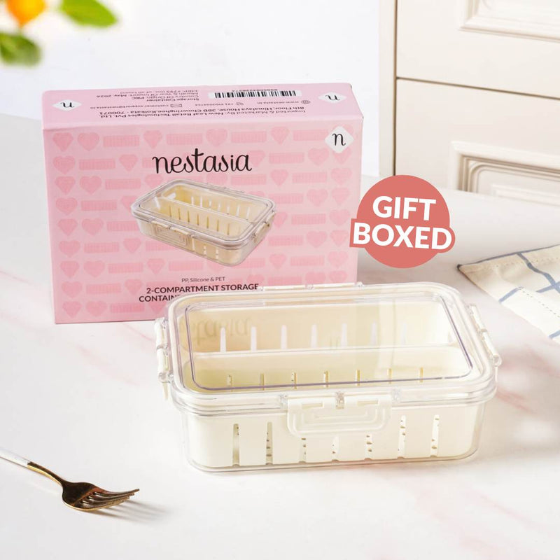 FreshGrid Two Section Fridge Storage Box