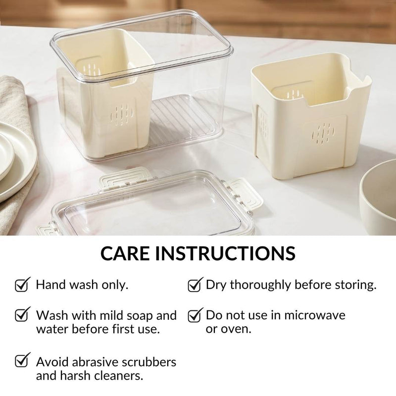 FreshGrid Tall Fridge Storage Box With 2 Compartments