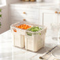 FreshGrid Tall Fridge Storage Box With 2 Compartments