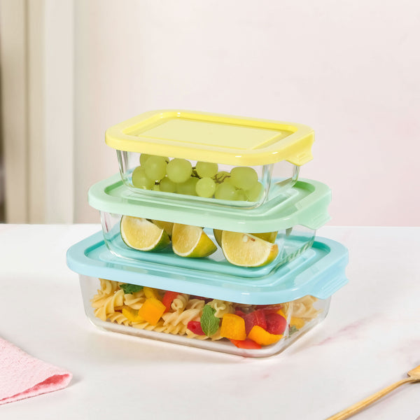 Freshlock Meal Prep Rectangular Storage Box Set Of 3