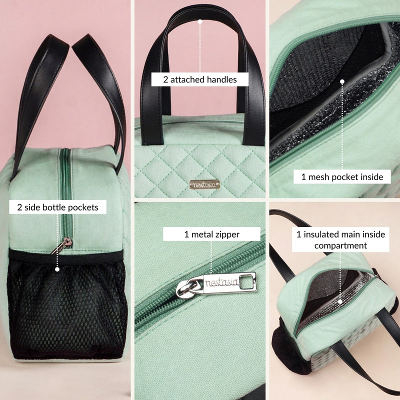 Freshpack Quilted Lunch Bag In Mint