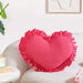 Frilly Heart Cotton Cushion Dark Pink