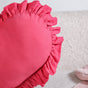 Frilly Heart Cotton Cushion Dark Pink