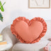 Frilly Heart Cotton Cushion Dusty Pink