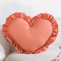 Frilly Heart Cotton Cushion Dusty Pink