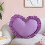 Frilly Heart Cotton Cushion Purple