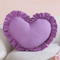 Frilly Heart Cotton Cushion Purple