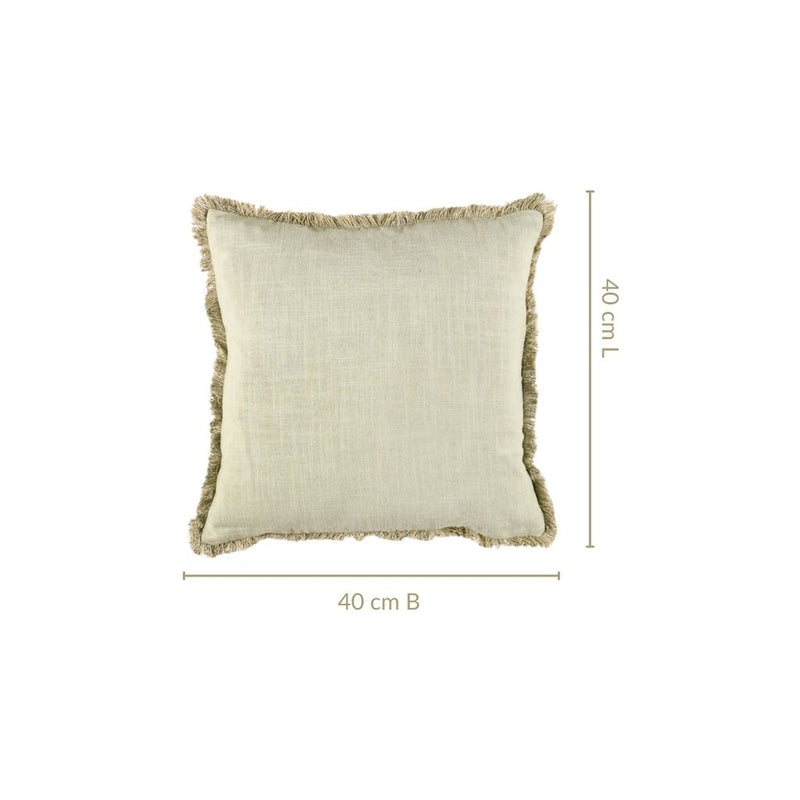 Fringe Cotton Cushion Cover Set Of 2 Green