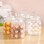 Glass Heart Knob Jar Set Of 4 1000ml
