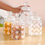 Glass Heart Knob Jar Set Of 4 1000ml