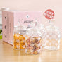 Glass Heart Knob Jar Set Of 4 1000ml