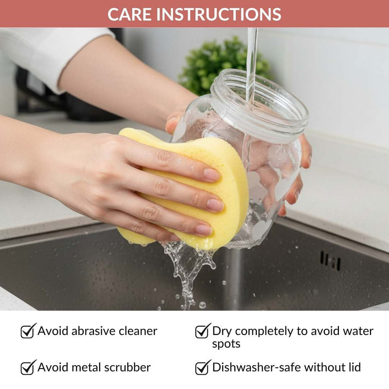 Glass Heart Knob Jar Set Of 4 700ml