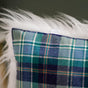 Blue Plaid Furry Double-Sided Cushion Cover 16x16 Inch