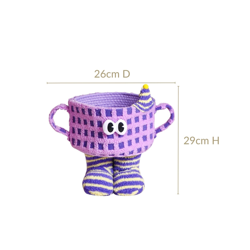 Fuzzy Friend Purple Storage Basket