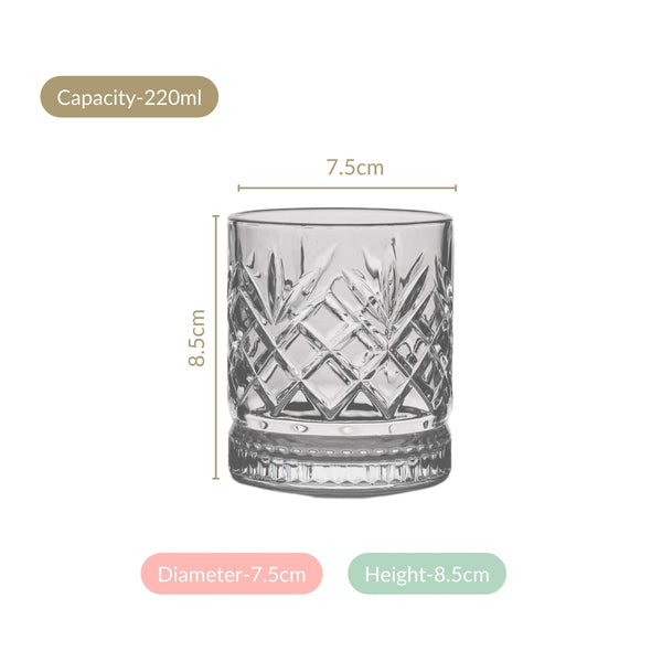 Luxe Whiskey Glass Set Of 6 220ml