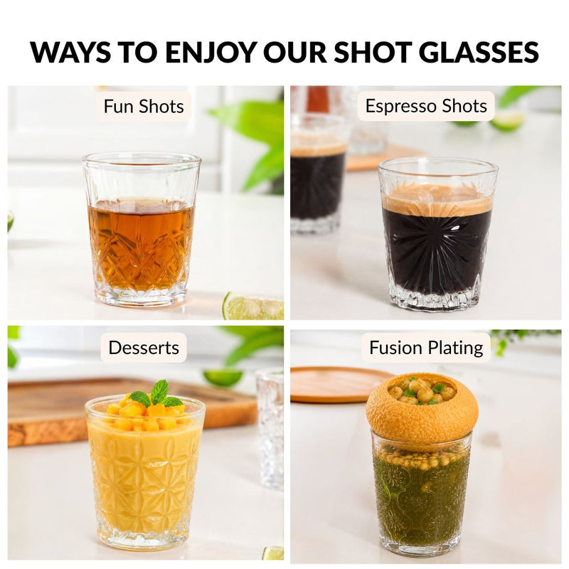 Embossed Shot Glass Set Of 12 55ml
