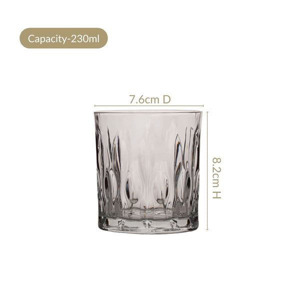 Set Of 6 Luxury Engraved Whiskey Scotch Glass 230ml