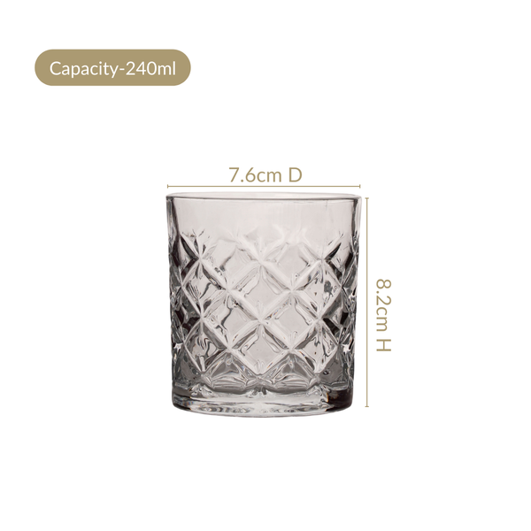 Scotch Glass Crosshatch Pattern Set Of 6 240ml