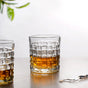 Basket Weave Embossed Whiskey Rocks Glass Set Of 6 240ml