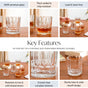 Set Of 6 Vintage Old Fashioned Whiskey Glasses 230ml