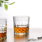 Geometric Embossed Scotch Glass Large Set Of 6 350ml