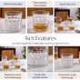 Geometric Embossed Scotch Glass Large Set Of 6 310ml