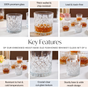 Embossed Heavy Base Old Fashioned Whiskey Glass Set Of 6 350ml