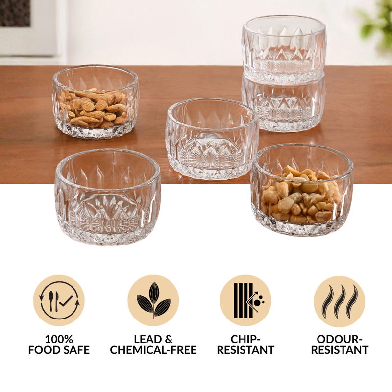 Embossed Side Bowl Set Of 6 160ml