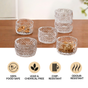 Luxury Embossed Glass Bowl Set Of 6 160ml