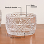 Luxury Embossed Glass Bowl Set Of 6 160ml