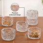 Luxury Embossed Glass Bowl Set Of 6 160ml