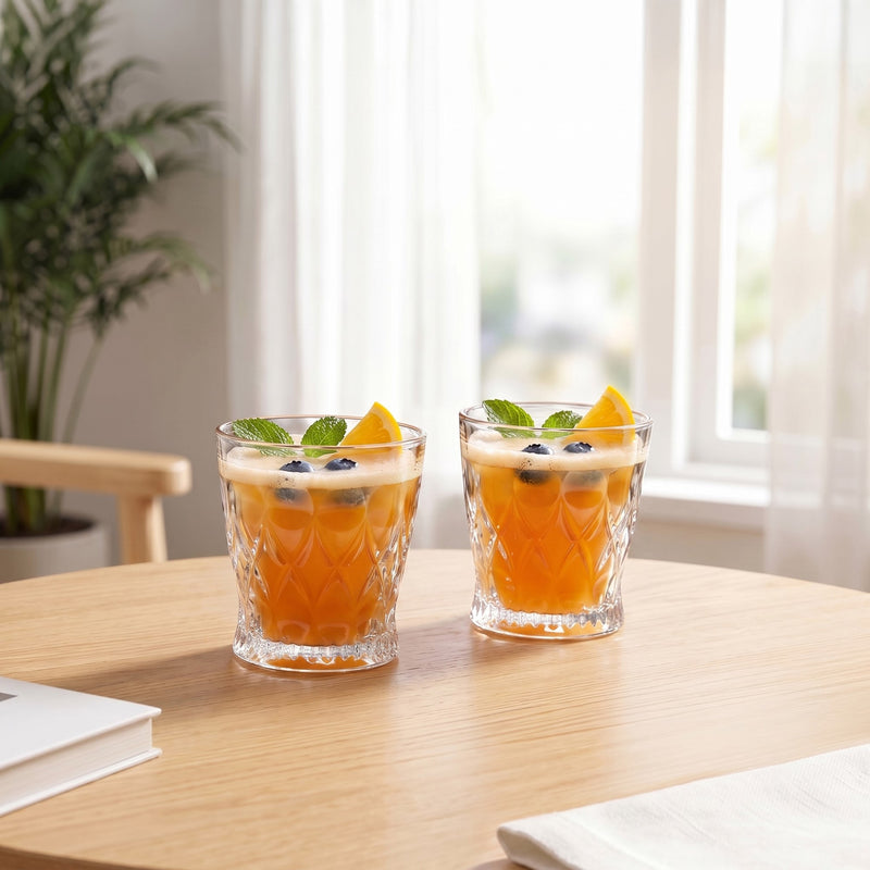 Regal Cut Embossed Glass Set Of 6 245ml