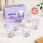 Diamond Cut Drinking Glass Set Of 6 245ml